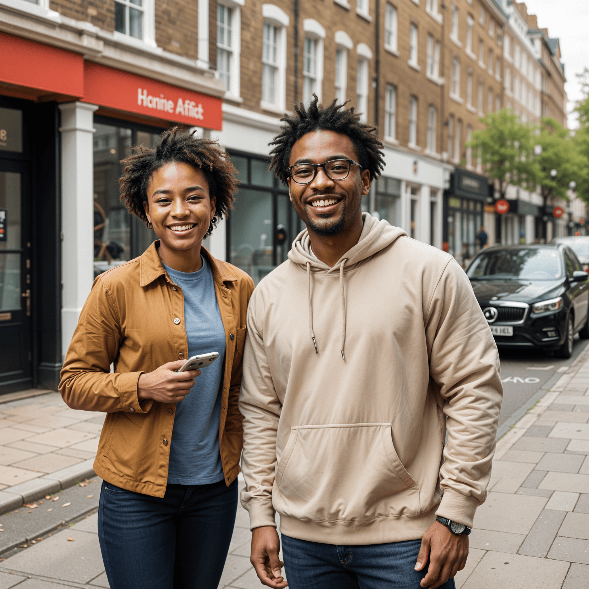 Couple smiling